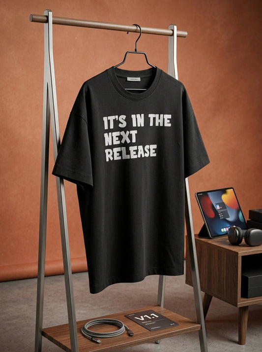 Next Release- Black Round Neck Coding T-shirt