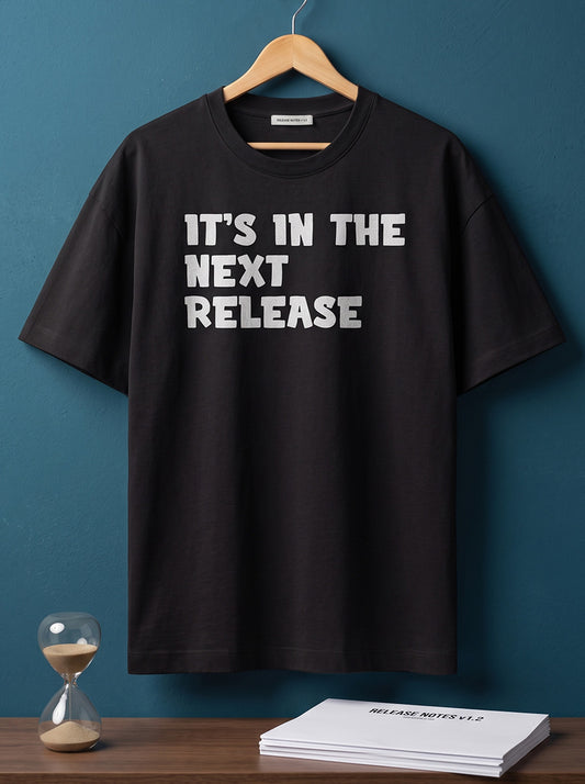 Next Release- Black Round Neck Coding T-shirt