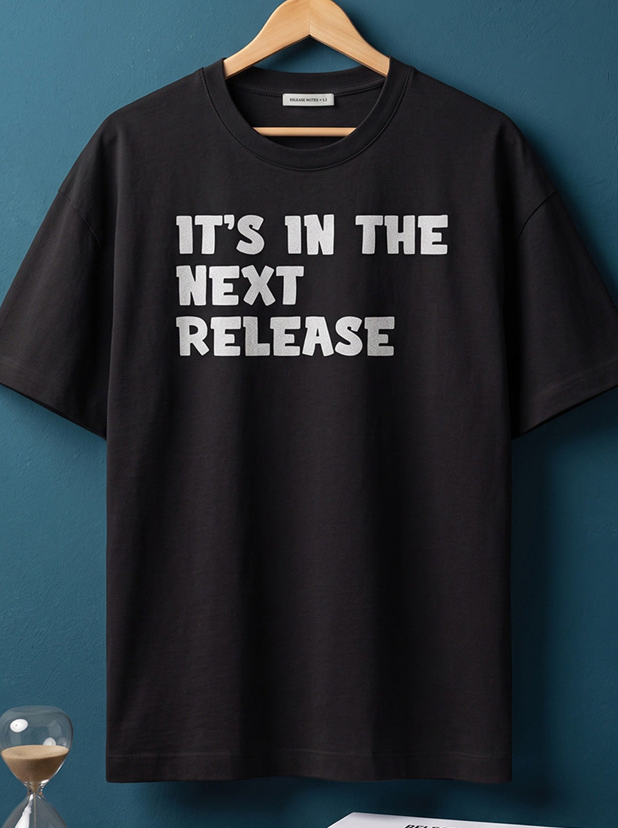 Next Release- Black Round Neck Coding T-shirt