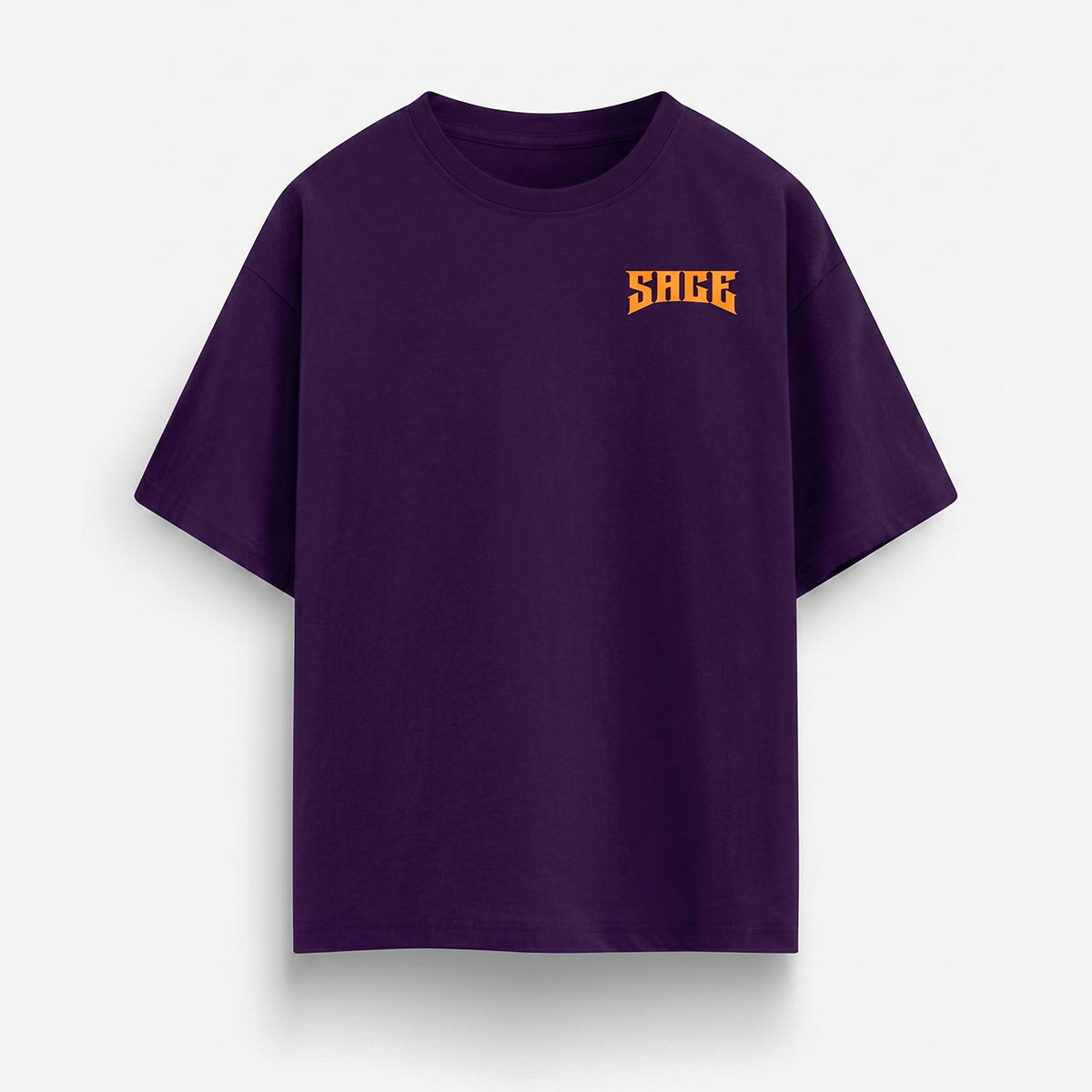 Sage- Purple Round Neck Oversized Graphic T-shirt