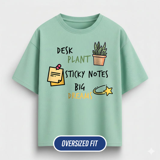 Desk Plant - Mint Corporate Oversized Tshirt