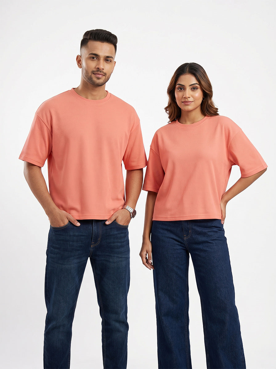 Coral- Solid Oversized Unisex T-shirt