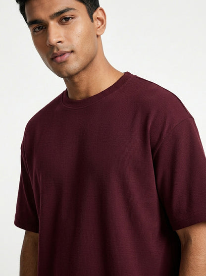 Dark Ruby- Solid Oversized Unisex T-shirt