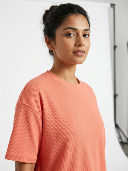Coral- Solid Oversized Unisex T-shirt