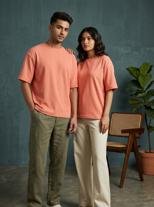 Coral- Solid Oversized Unisex T-shirt