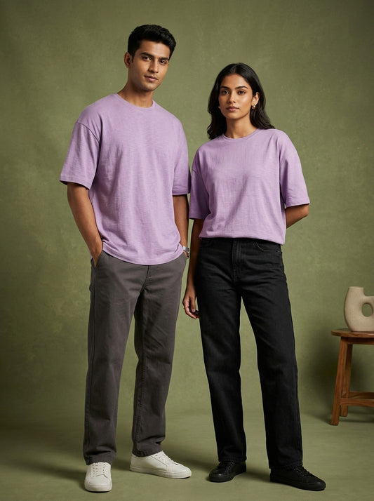 Lavender- Solid Oversized Unisex T-shirt