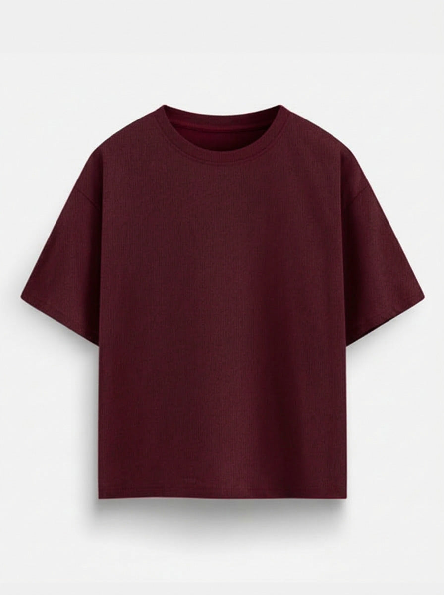 Dark Ruby- Solid Oversized Unisex T-shirt