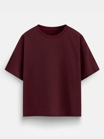 Dark Ruby- Solid Oversized Unisex T-shirt