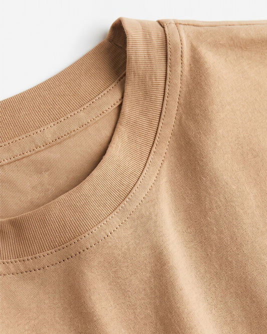 Beige- Solid Oversized Unisex T-shirt