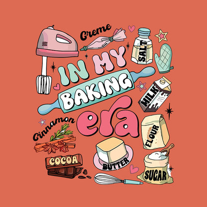 In My Baking Era- Coral Baking Oversized Tshirt