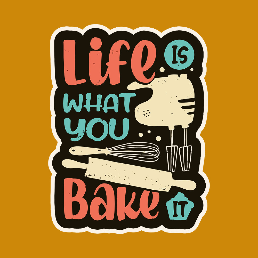 Life is what you Bake it- Mustard Yellow Baking Oversized Tshirt