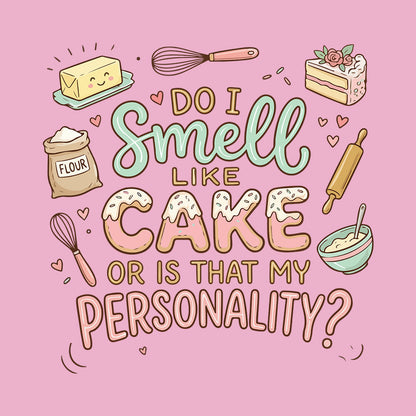 Smell Like Cake- Light Pink Baking Oversized Tshirt