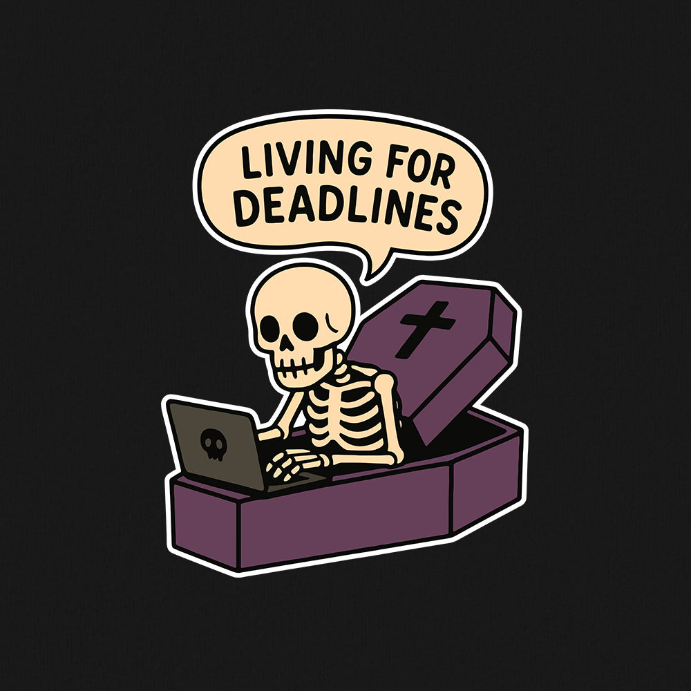 Living For Deadlines- Black Corporate Oversized Tshirt