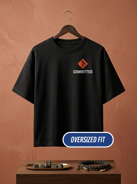 Committed - Black Coding Oversized Tshirt