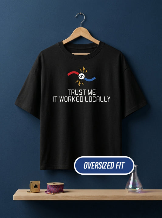 Worked Locally- Black Coding Oversized Tshirt