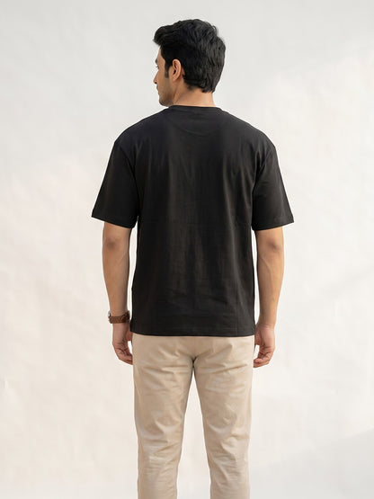 Powered By Claude- Black Round Neck A.I. Tshirt