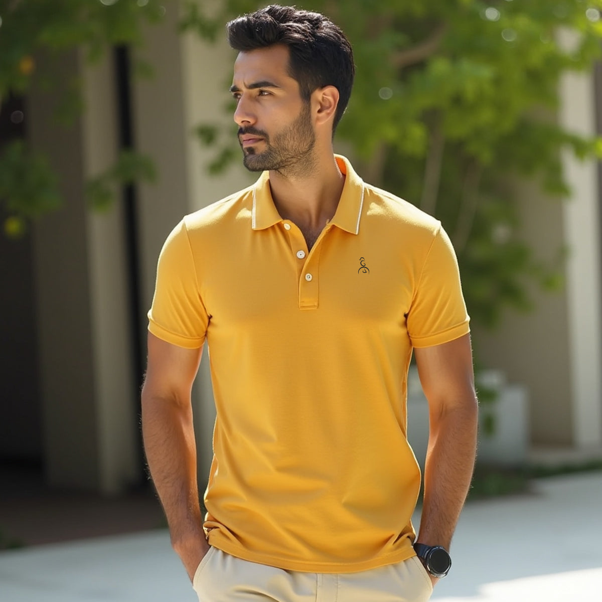 Mustard Yellow- Regular Fit Solid Unisex Polo Tshirt
