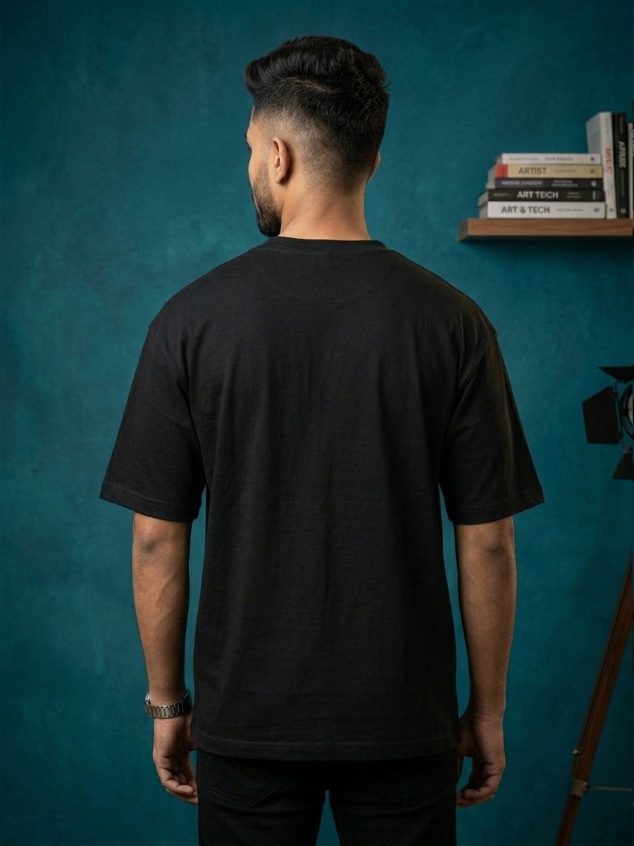 Powered By Claude- Black Round Neck A.I. Tshirt