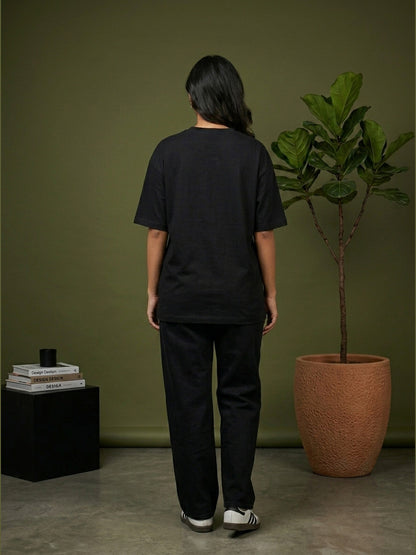 Powered By Claude- Black Round Neck A.I. Tshirt