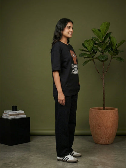 Powered By Claude- Black Round Neck A.I. Tshirt