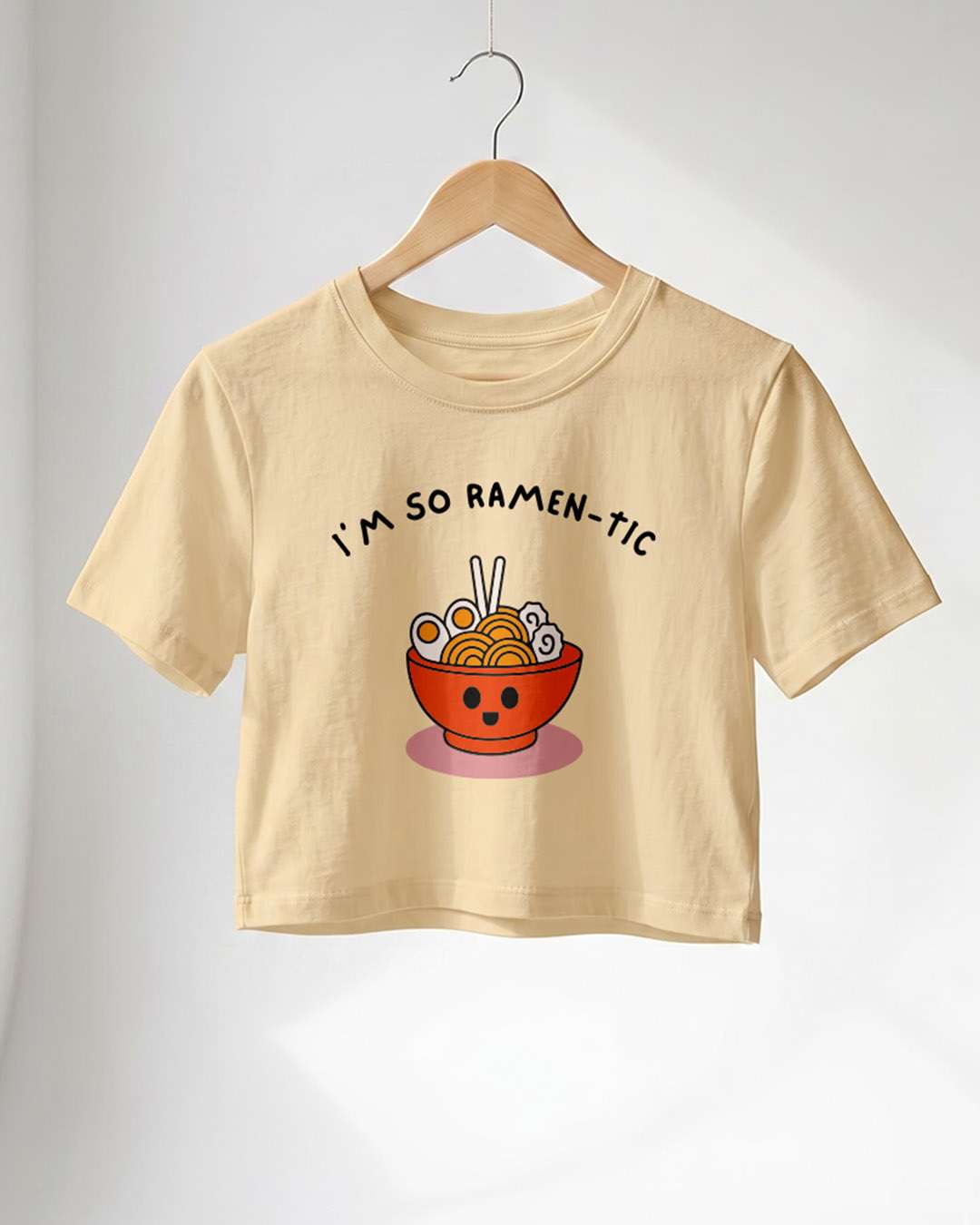 Ramentic- Beige Graphic Crop Top