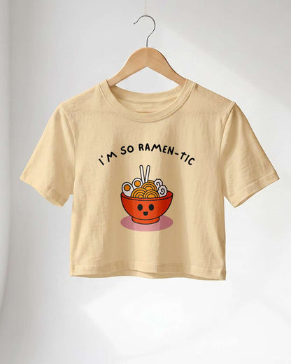 Ramentic- Beige Graphic Crop Top