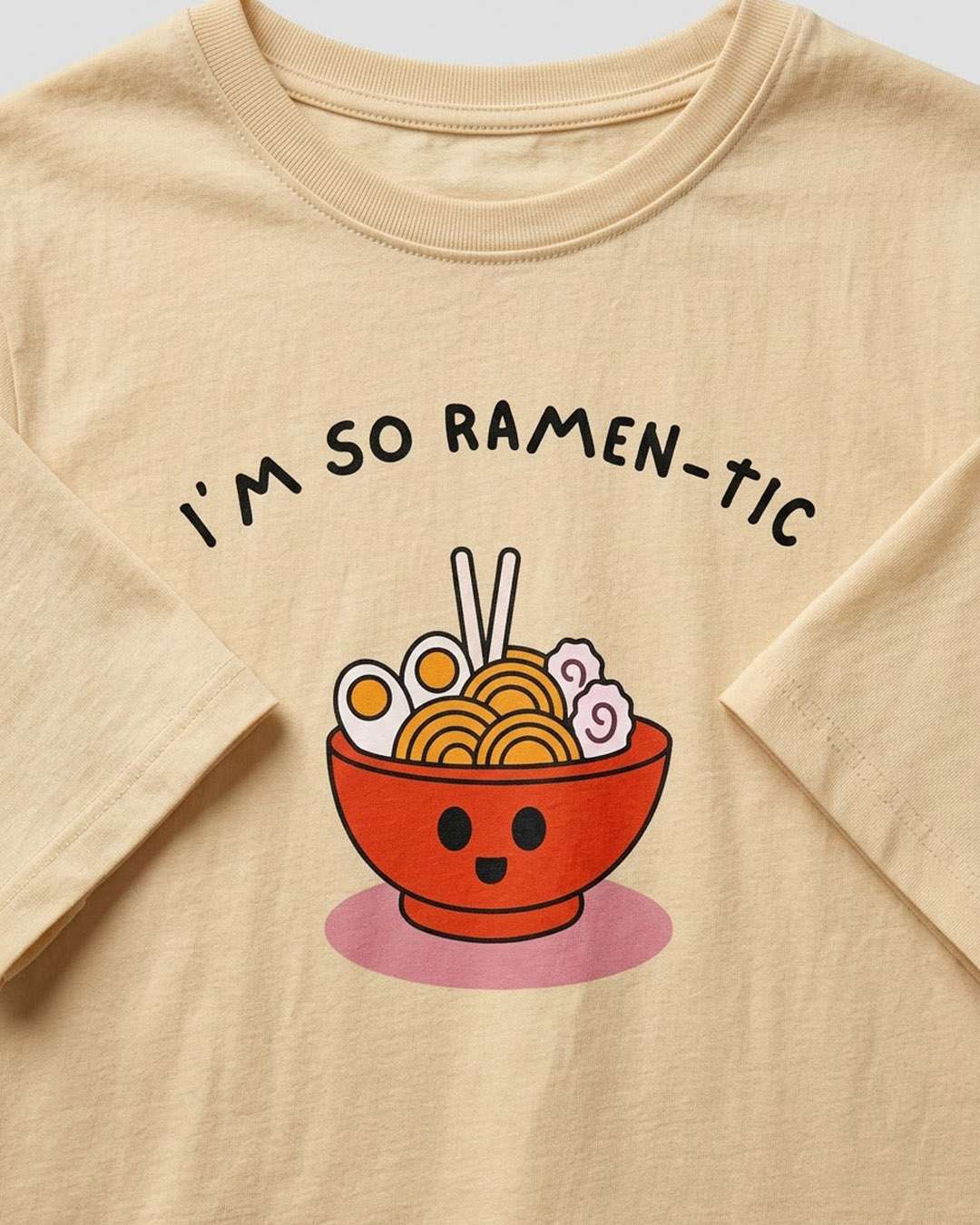 Ramentic- Beige Graphic Crop Top