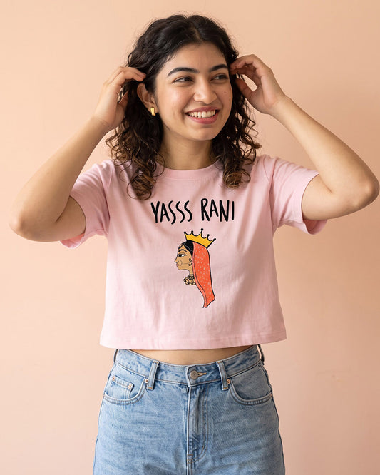 Yass Rani- Pink Graphic Crop Top