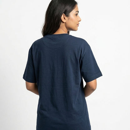 Hire A Tester- Navy Blue Round Neck Coding T-shirt