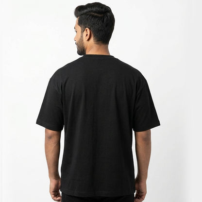 Worked Locally- Black Round Neck Coding T-shirt