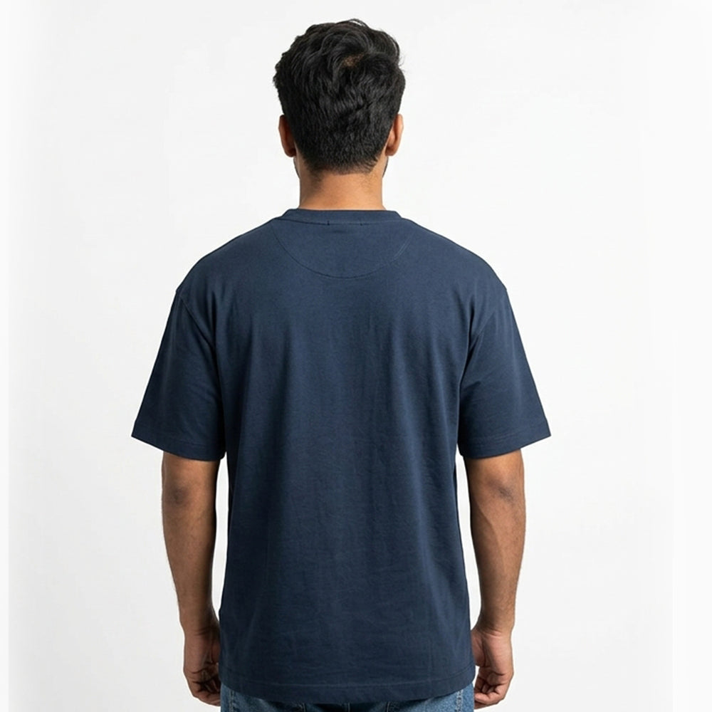 Fixing Production- Navy Blue Round Neck Coding T-shirt
