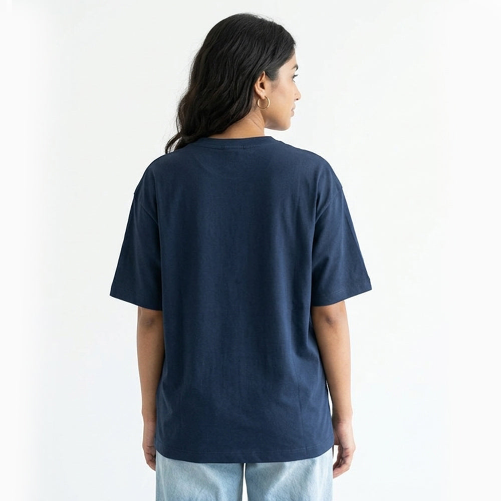 Fixing Production- Navy Blue Round Neck Coding T-shirt