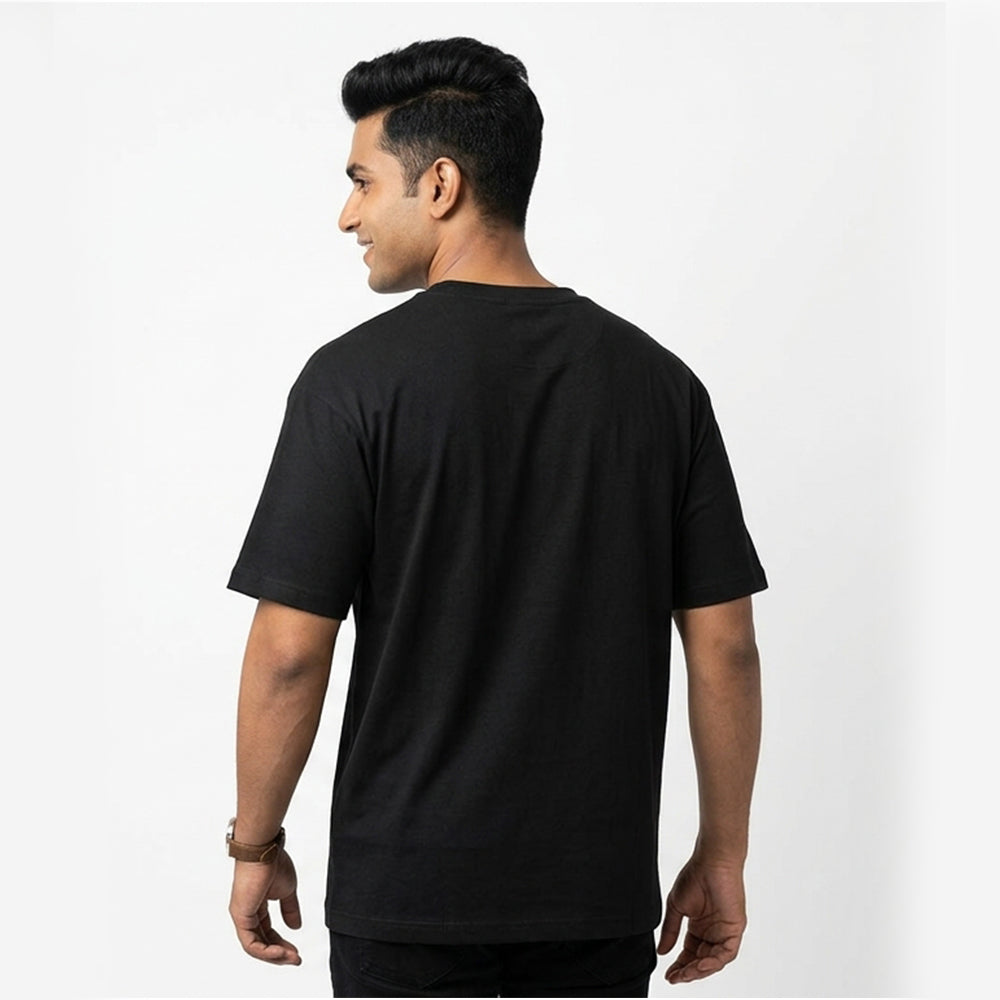 Stack Overflow- Black Round Neck Coding T-shirt