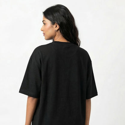 Stack Overflow- Black Round Neck Coding T-shirt