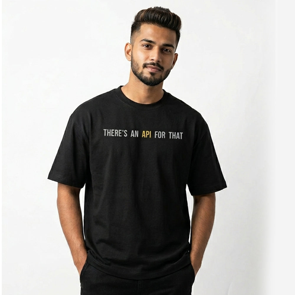 API For That- Black Round Neck Coding T-shirt