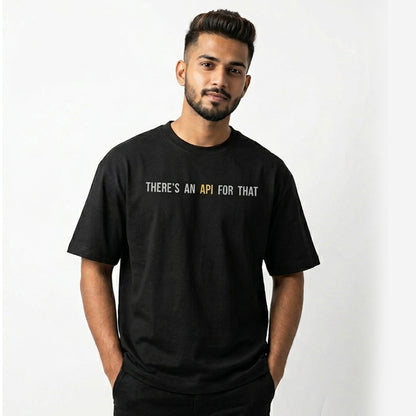 API For That- Black Round Neck Coding T-shirt