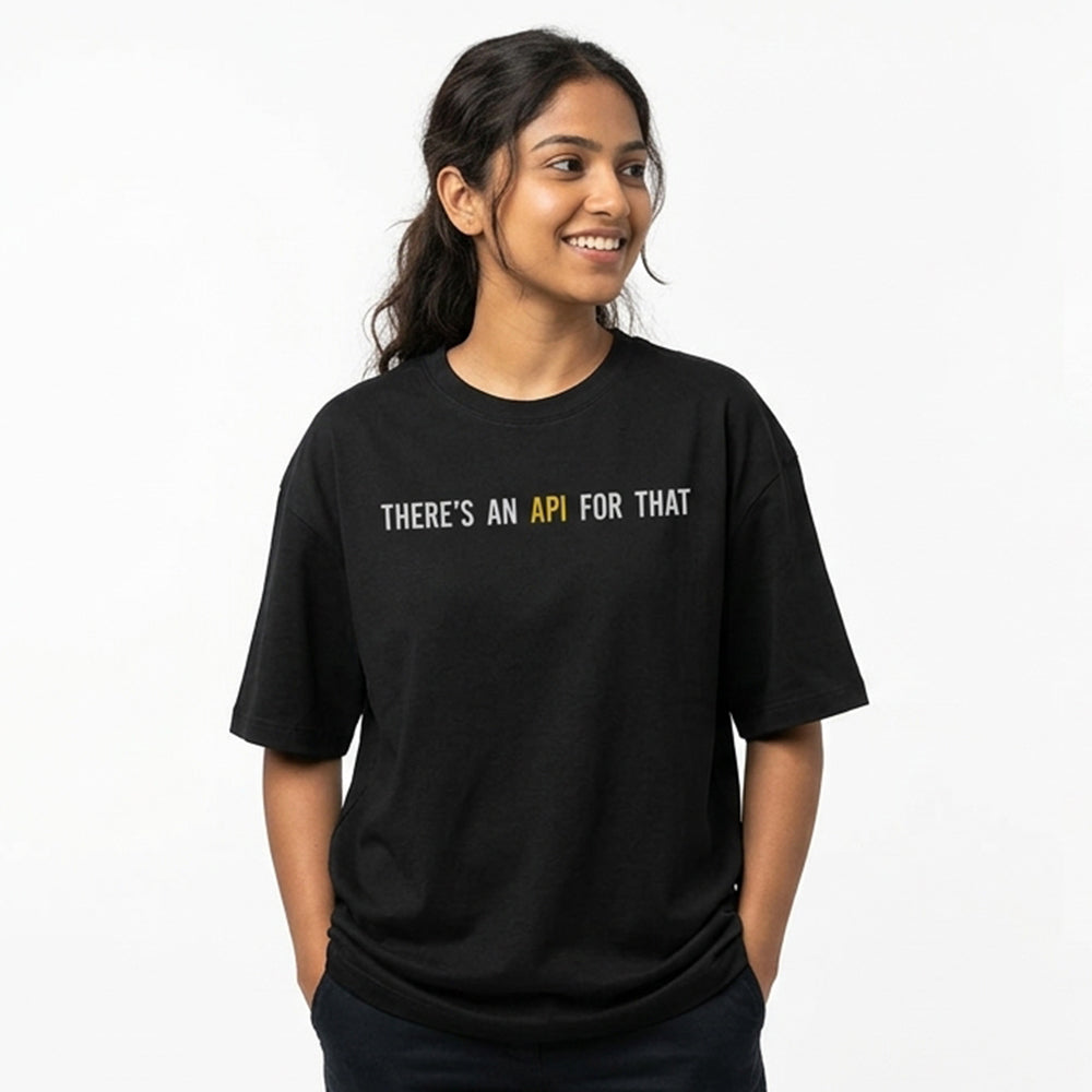 API For That- Black Round Neck Coding T-shirt