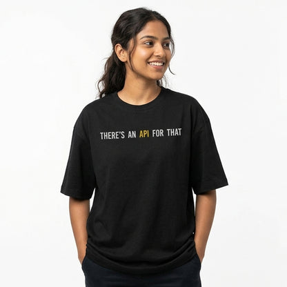 API For That- Black Round Neck Coding T-shirt