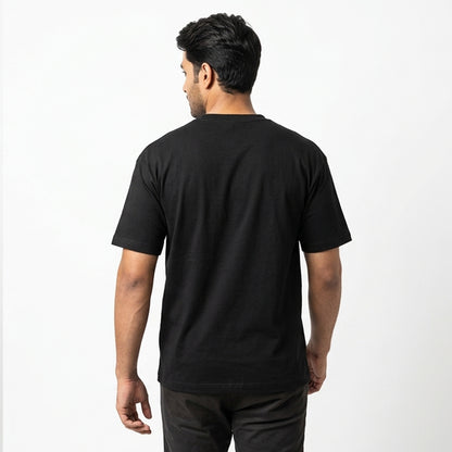 Committed- Black Round Neck Coding T-shirt