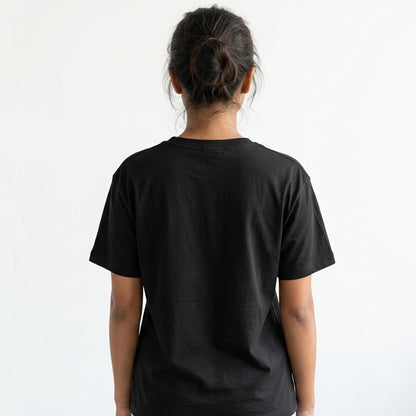 Committed- Black Round Neck Coding T-shirt