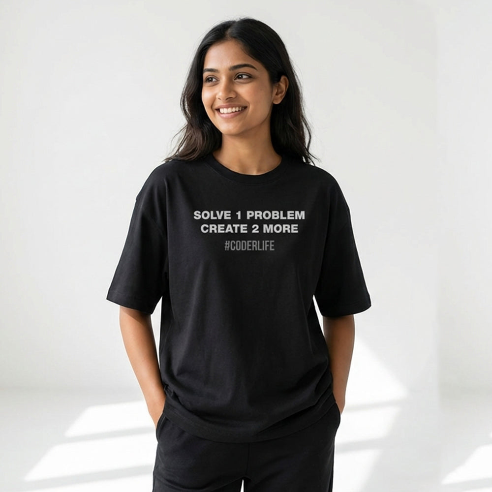 Coder Life - Black Coding Round Neck T-shirt