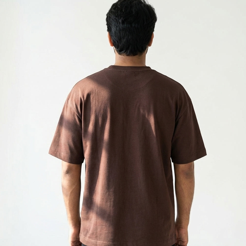 This is fine - Coffee Brown Coding Round Neck T-shirt