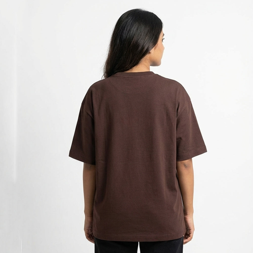 This is fine - Coffee Brown Coding Round Neck T-shirt