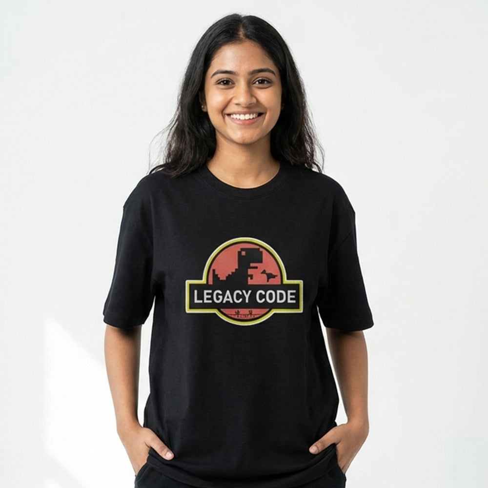 Legacy Code- Black Round Neck Coding T-shirt