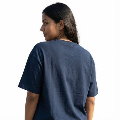Ship Happens - Navy Blue Coding Round Neck T-shirt