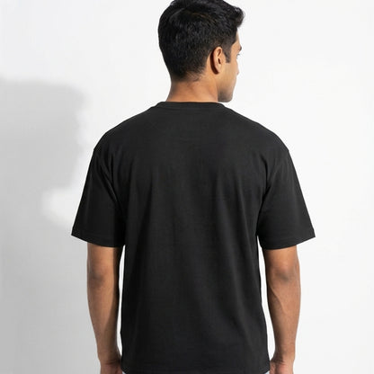 Source File - Black Coding Round Neck T-shirt