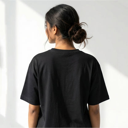 Source File - Black Coding Round Neck T-shirt