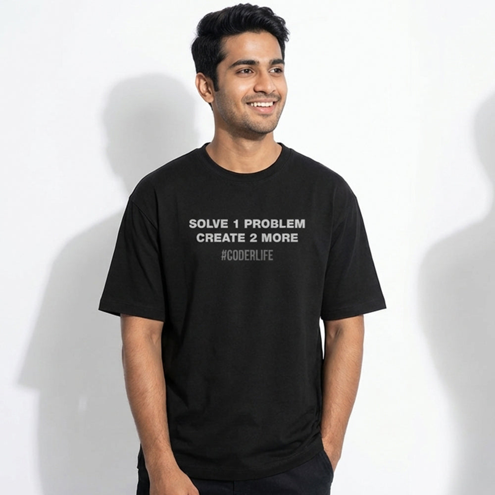 Coder Life - Black Coding Round Neck T-shirt