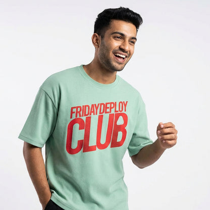 Friday Deploy Club- Mint Coding Oversized Tshirt
