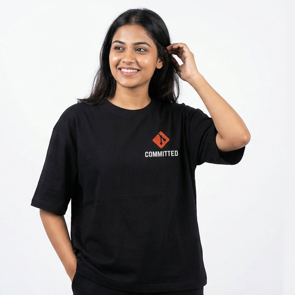 Committed - Black Coding Oversized Tshirt